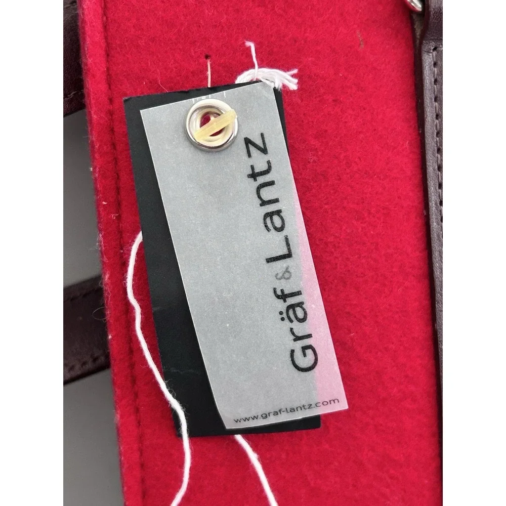 NEW! Graf & Lantz Red Wool Felt Wine Bottle Bag Carrier W/ Strap